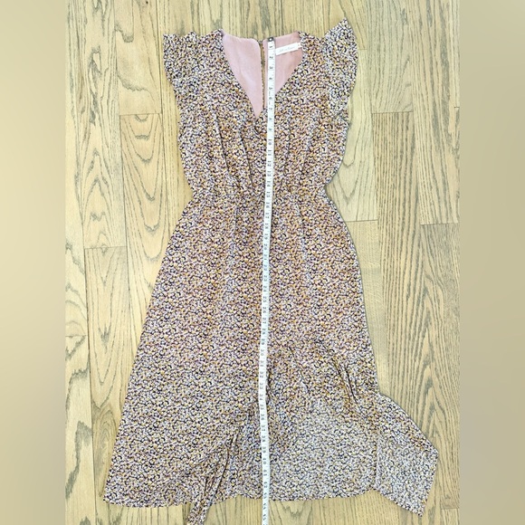 All In Favor Women’s Floral Flutter Sleeve Hi Low Ruffle Hem Lined Dress Size S - Picture 10 of 12